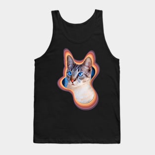 colorful domestic shorthair cat painting Tank Top